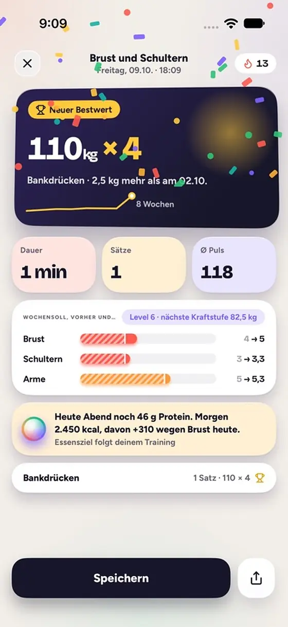 Abschluss einer Einheit mit neuem Bestwert: 110 kg mal 4